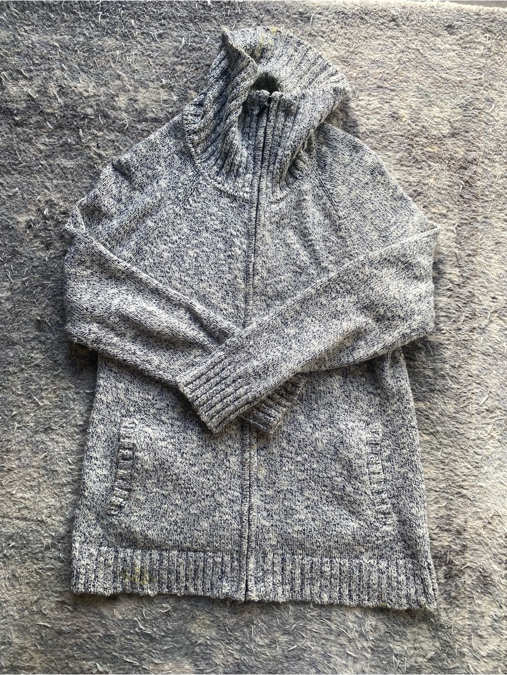 L.L. Bean Women's Heathered Gray Full-Zip Knit Sweater